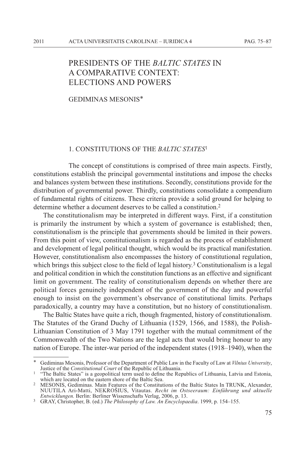 Elections and Powers