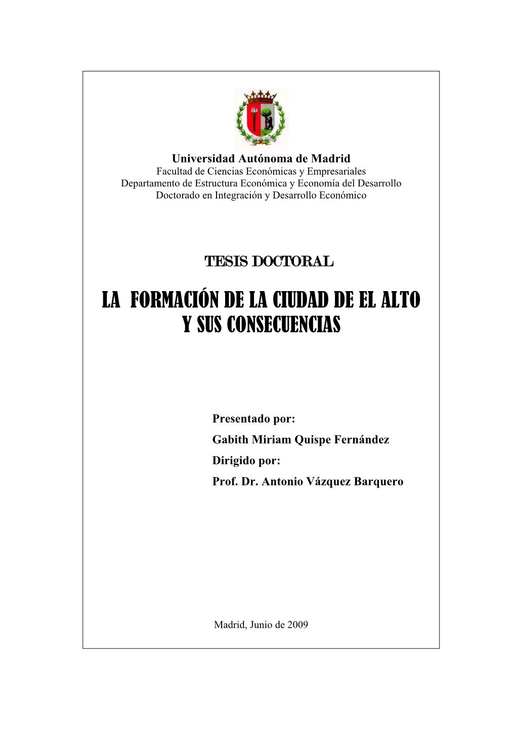 La Formación De La Ciudad De El Alto Y Sus Consecuencias