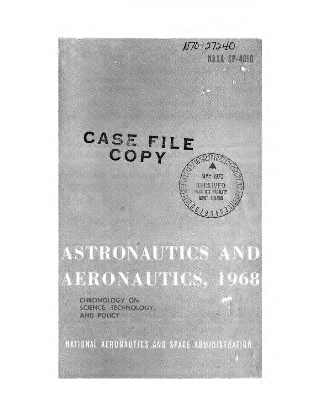 Astronautics and Aeronautics, 1968