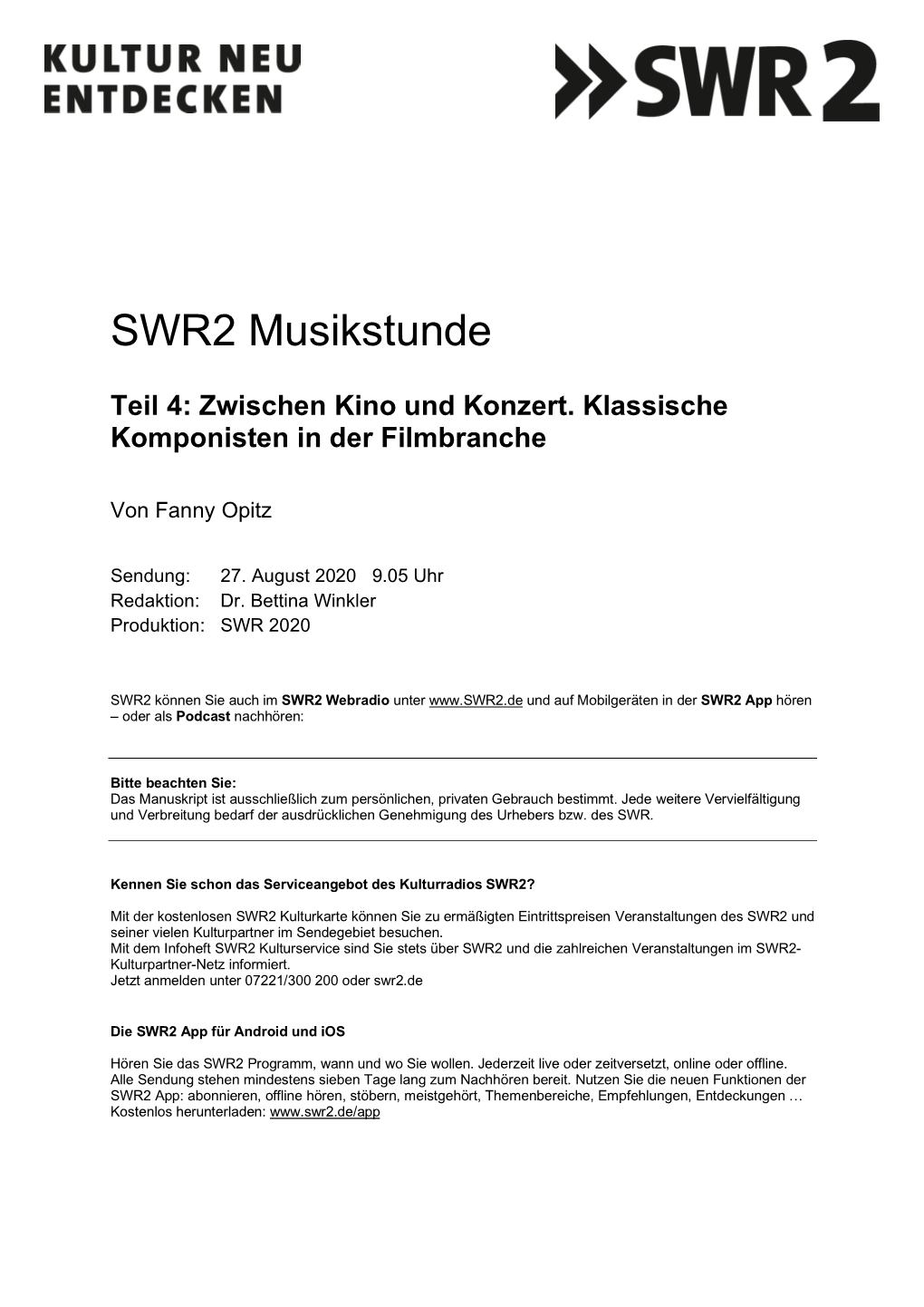 SWR2 Musikstunde