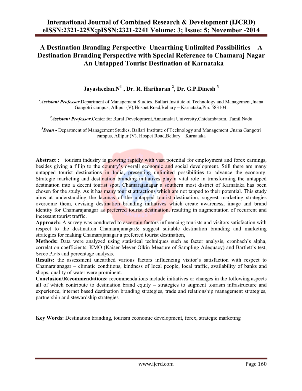 International Journal of Combined Research & Development (IJCRD) Eissn:2321-225X;Pissn:2321-2241 Volume: 3; Issue: 5; November -2014