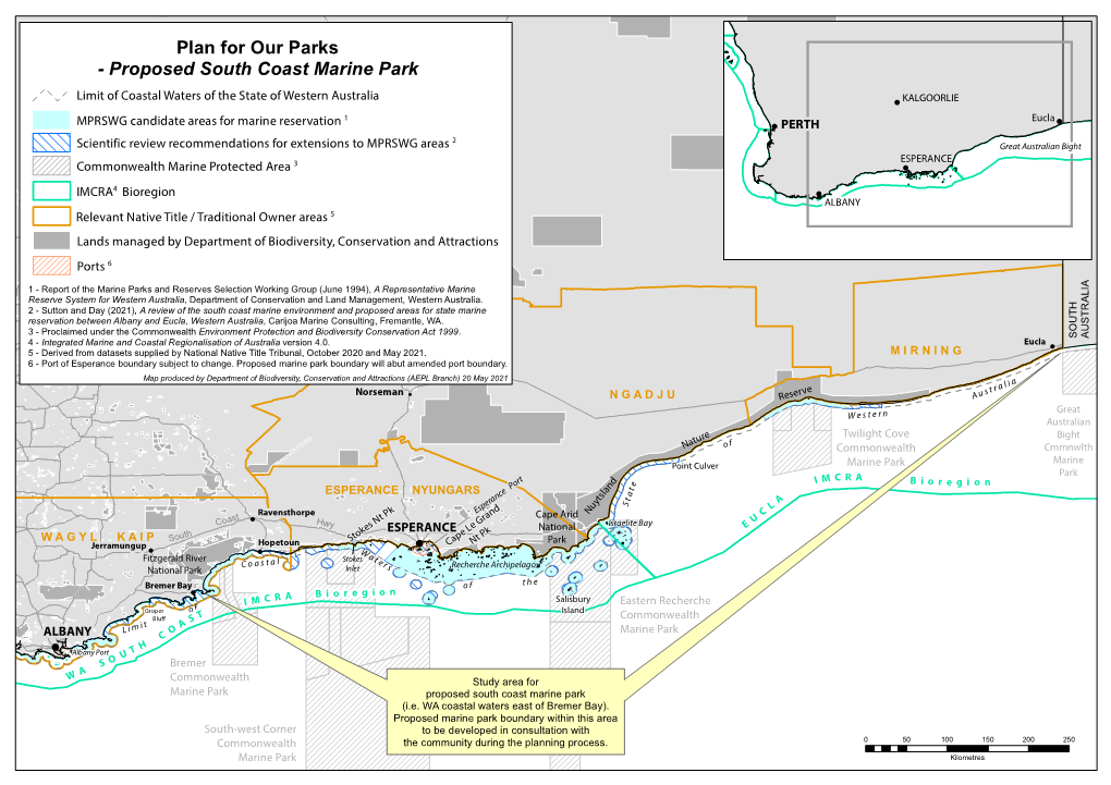 Study Area for Proposed South Coast Marine Park