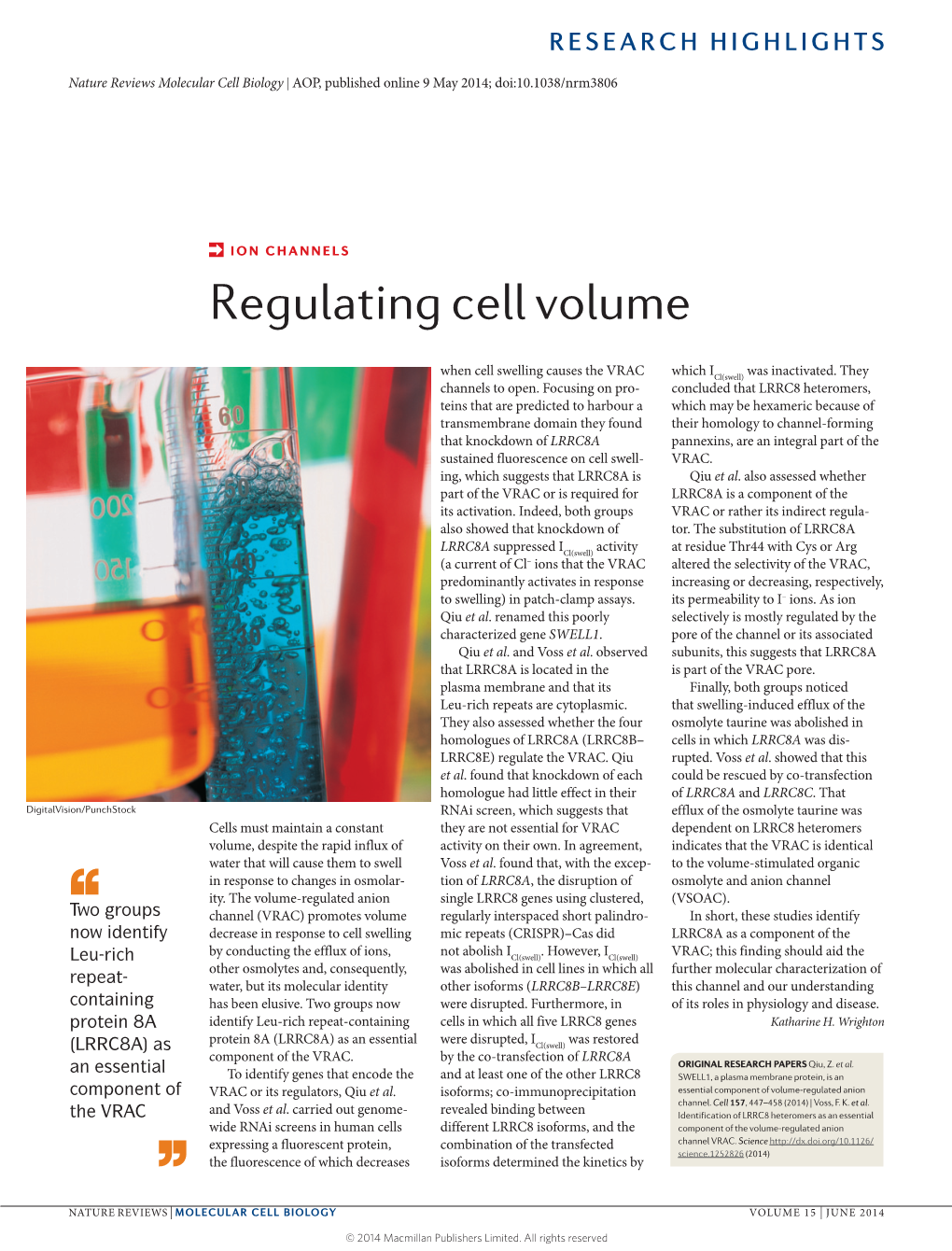 Ion Channels: Regulating Cell Volume