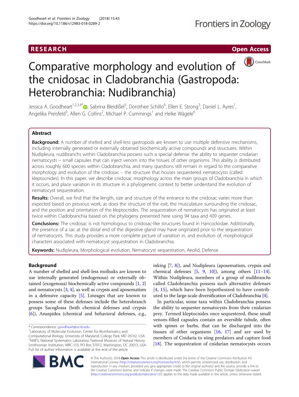 Gastropoda: Heterobranchia: Nudibranchia) Jessica A