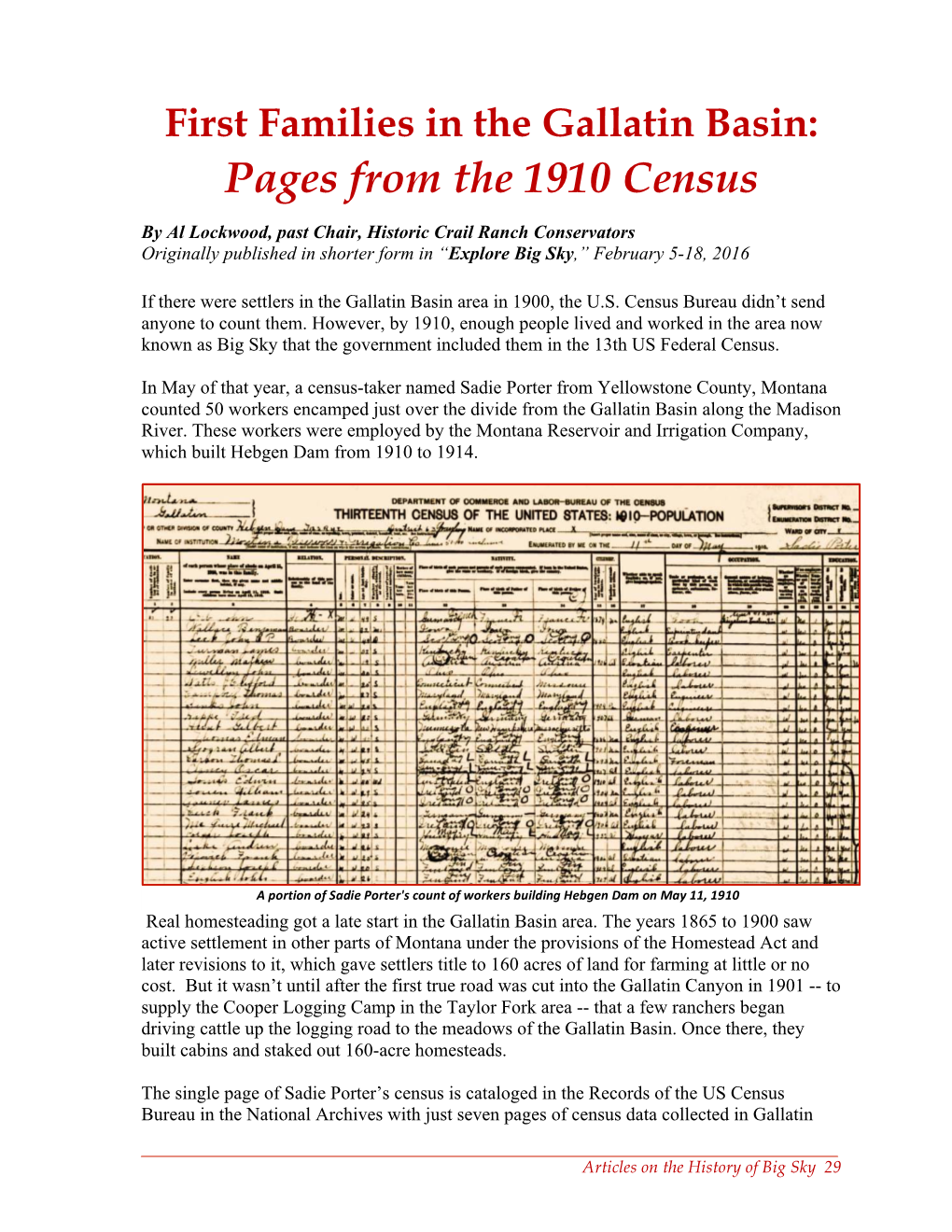 Pages from the 1910 Census