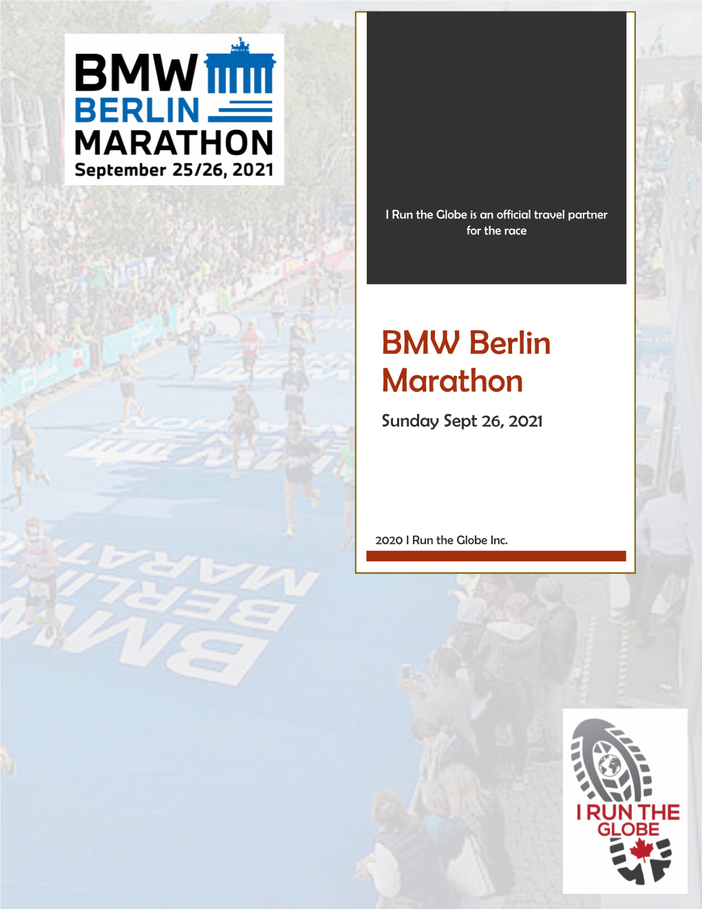 BMW Berlin Marathon Sunday Sept 26, 2021