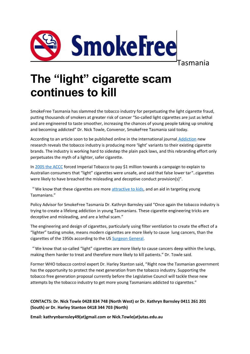 The Light Cigarette Scam Continues to Kill