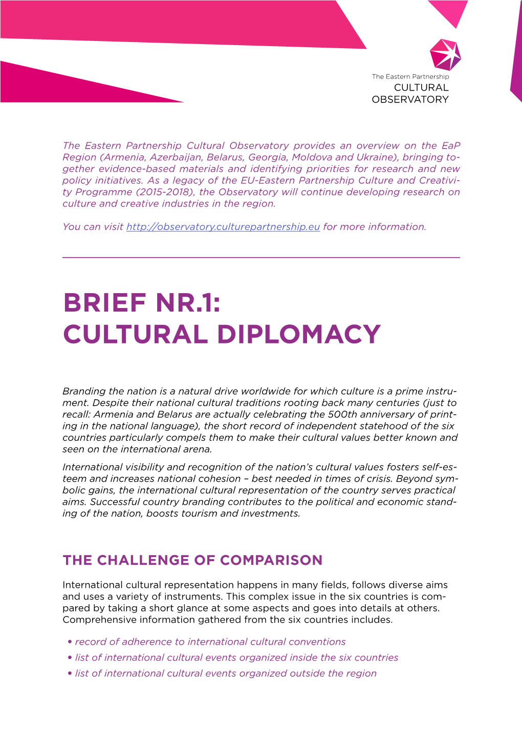 Brief Nr.1: Cultural Diplomacy