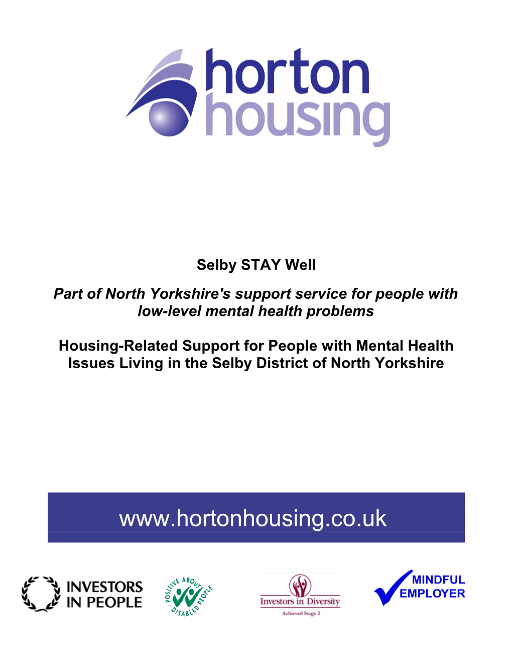 Housing-Related Support for People with Mental Health Issues Living in the Selby District