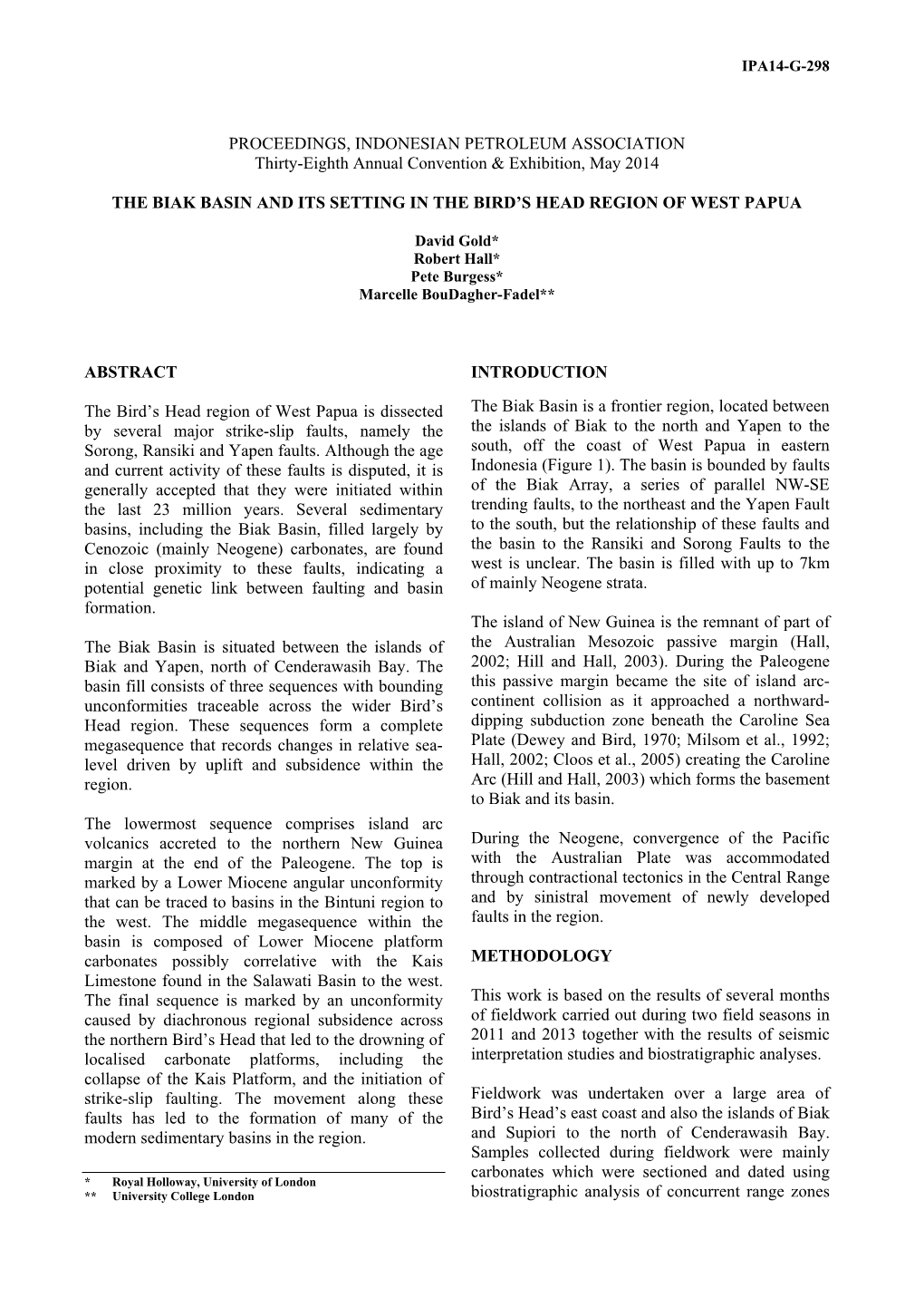 The Biak Basin and Its Setting in the Bird's Head Region of West Papua