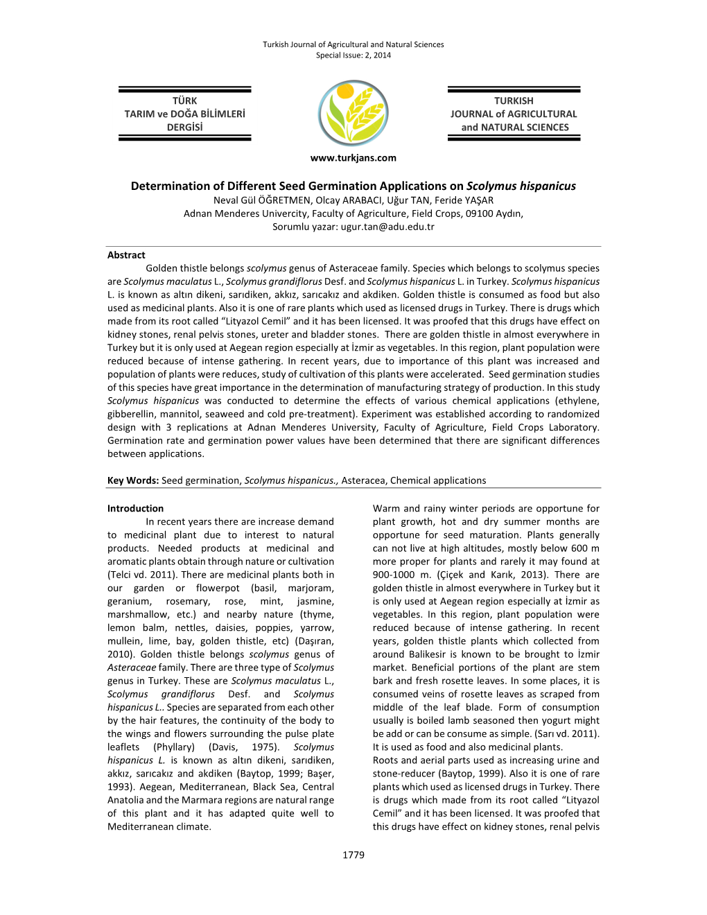 Determination of Different Seed Germination Applications On