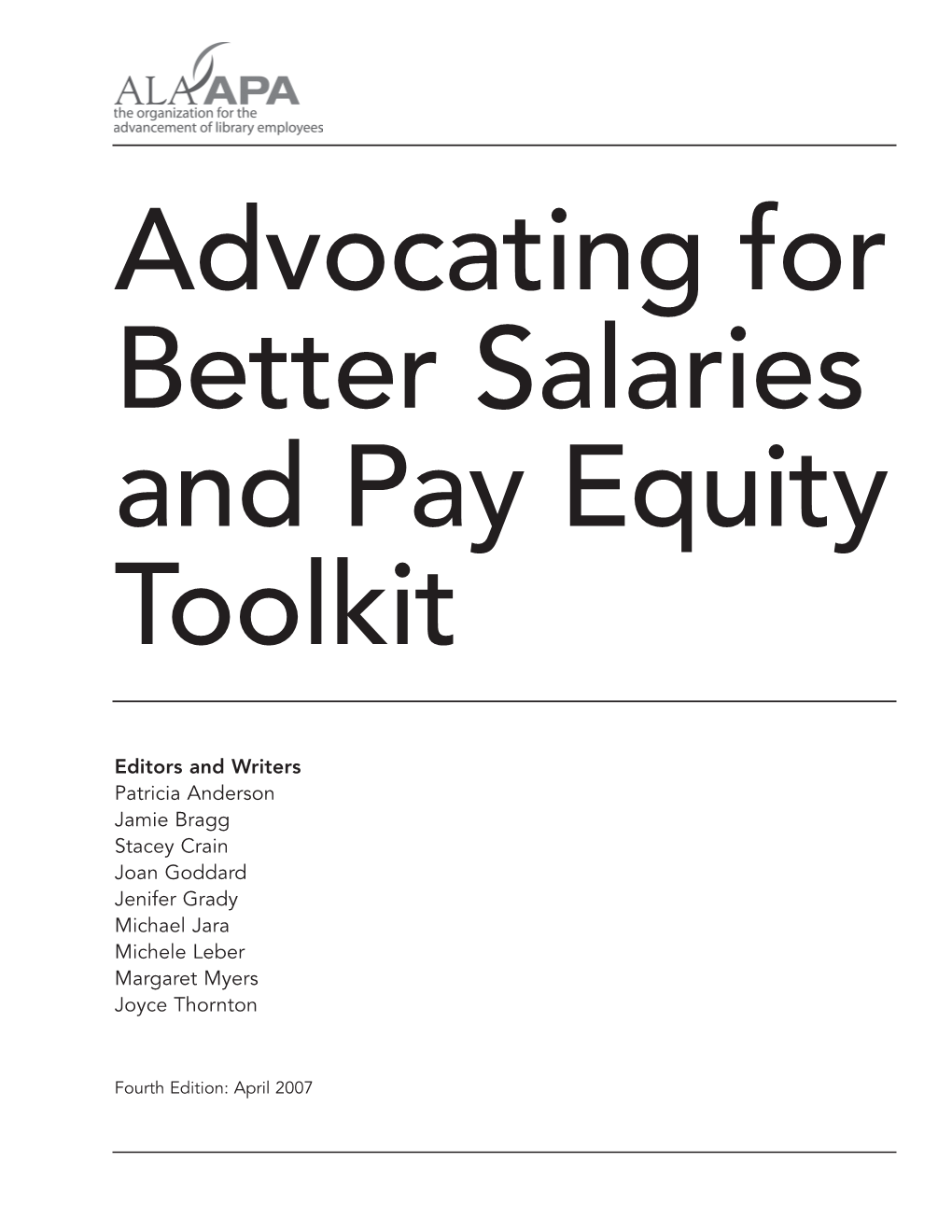 Better Salaries and Pay Equity Toolkit
