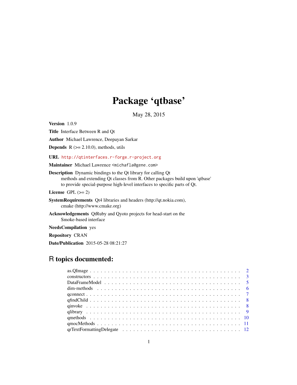 Package 'Qtbase'