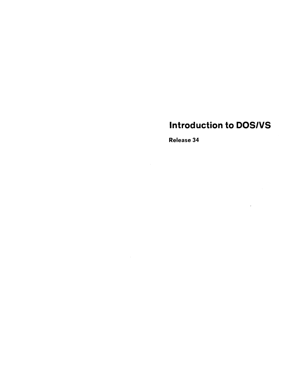 Introduction to DOS/VS