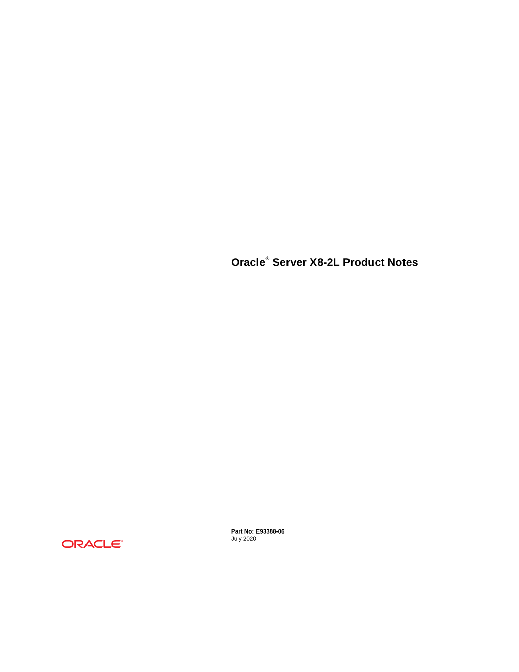 Oracle® Server X8-2L Product Notes