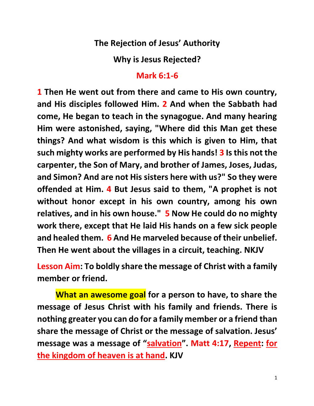 The Rejection of Jesus' Authority Why Is Jesus Rejected?