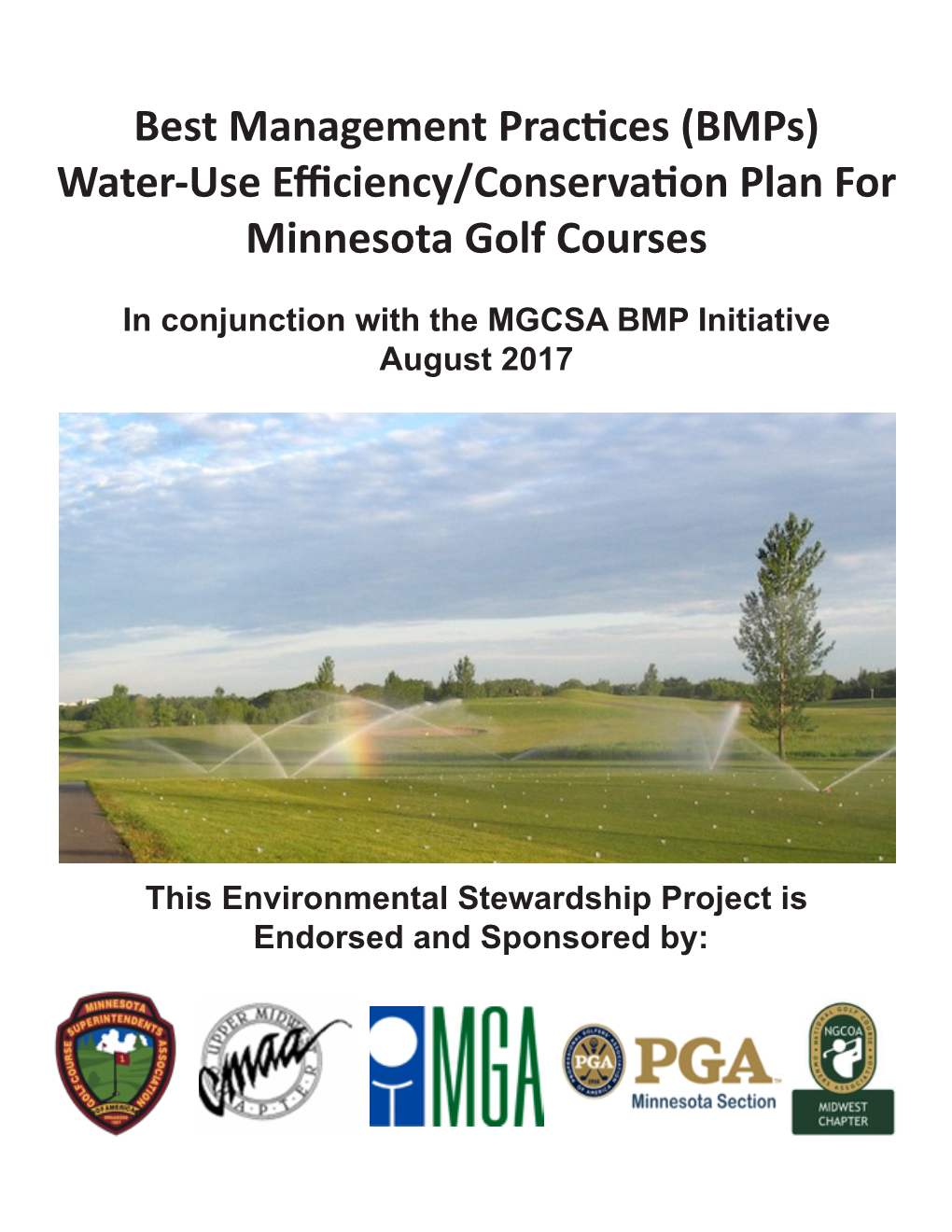 Water-Use Efficiency/Conservation Plan for Minnesota Golf Courses