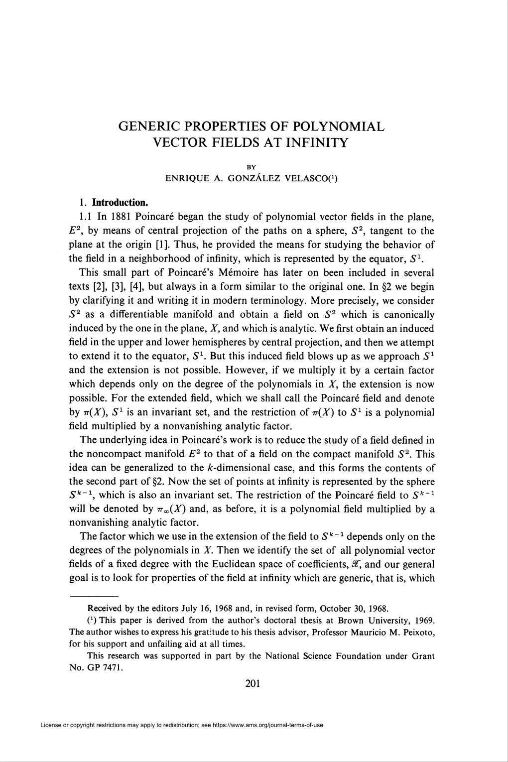 Generic Properties of Polynomial Vector Fields at Infinity