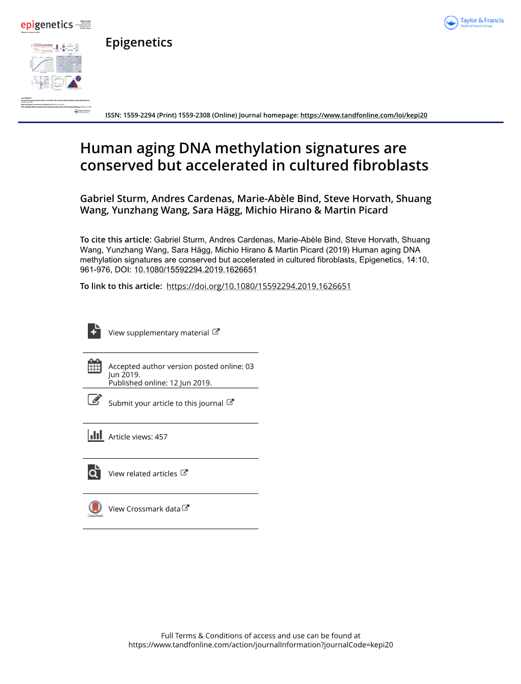 Human Aging DNA Methylation Signatures Are Conserved but Accelerated in Cultured Fibroblasts