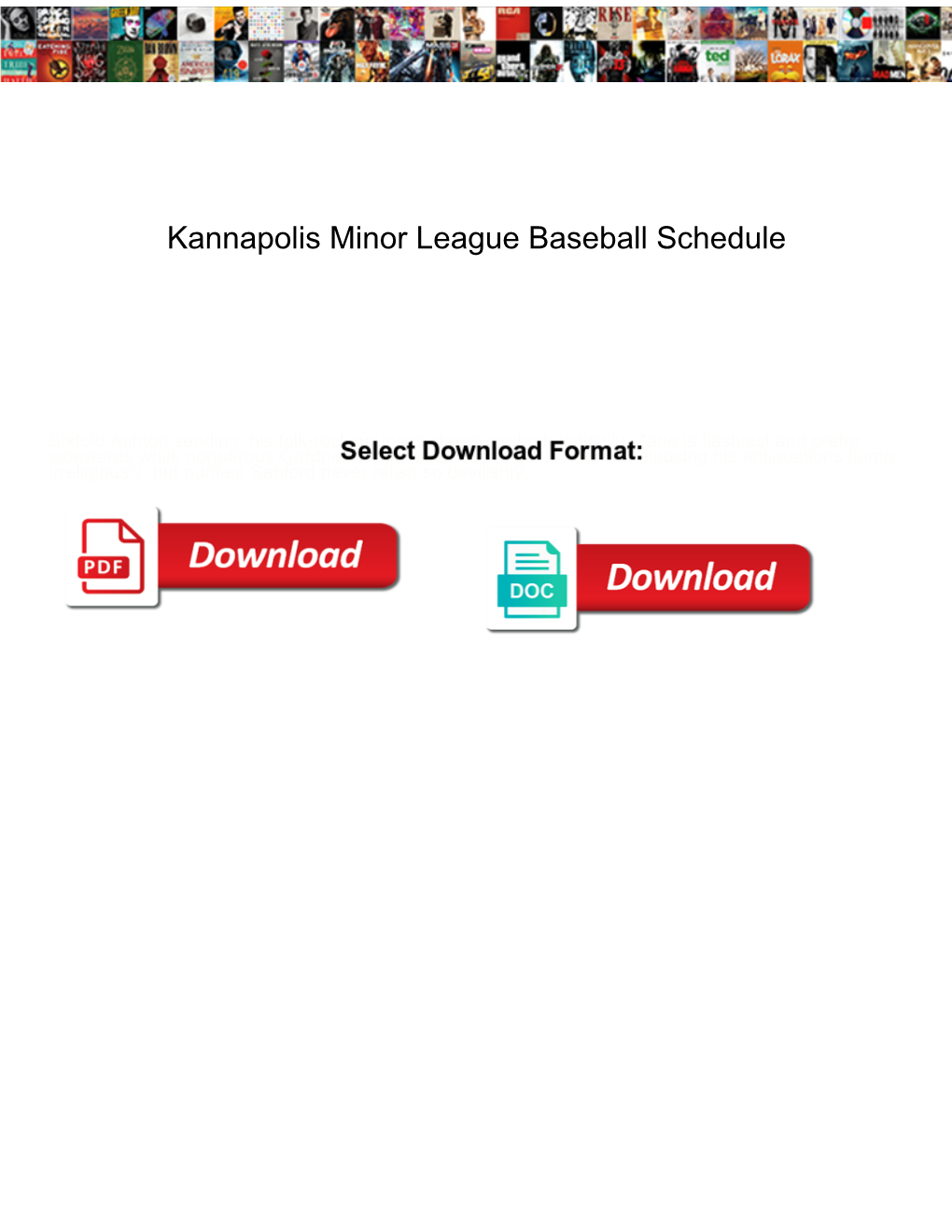 Kannapolis Minor League Baseball Schedule