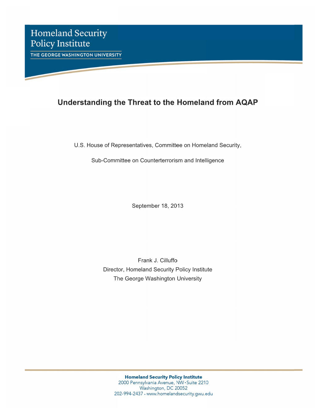 Understanding the Threat to the Homeland from AQAP