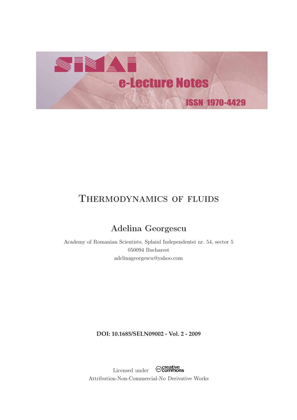 Thermodynamics of Fluids