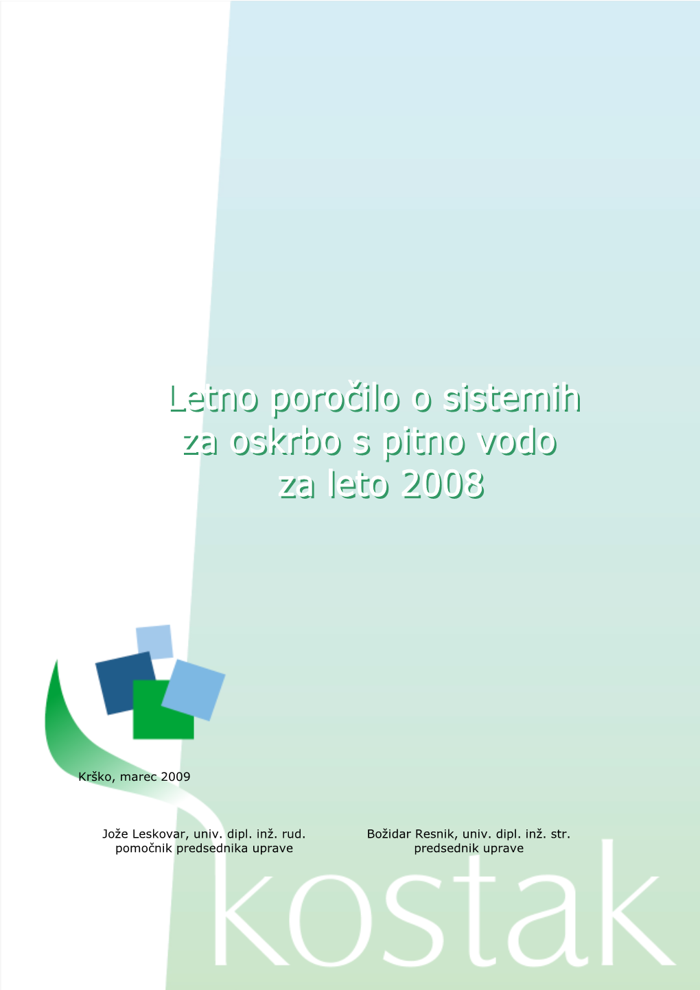 Poročilo O Pitni Vodi 2008