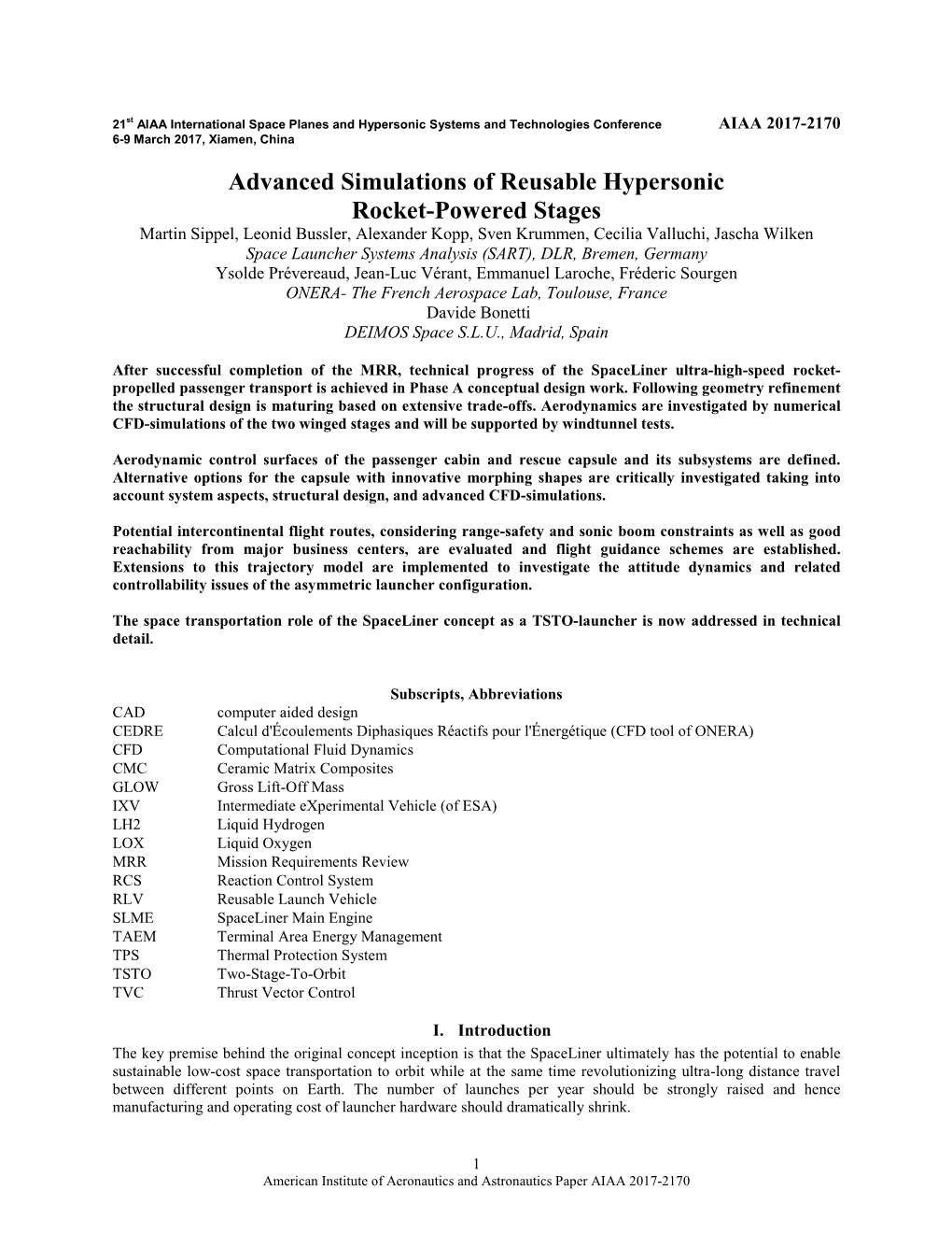 Advanced Simulations of Reusable Hypersonic Rocket-Powered Stages