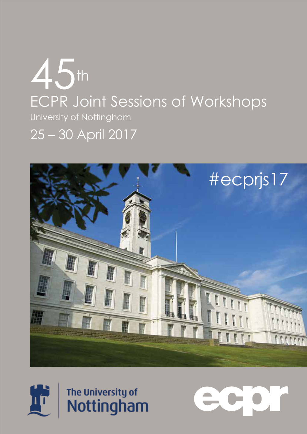 Ecprjs17 45Th Joint Sessions of Workshops 25 – 30 April 2017