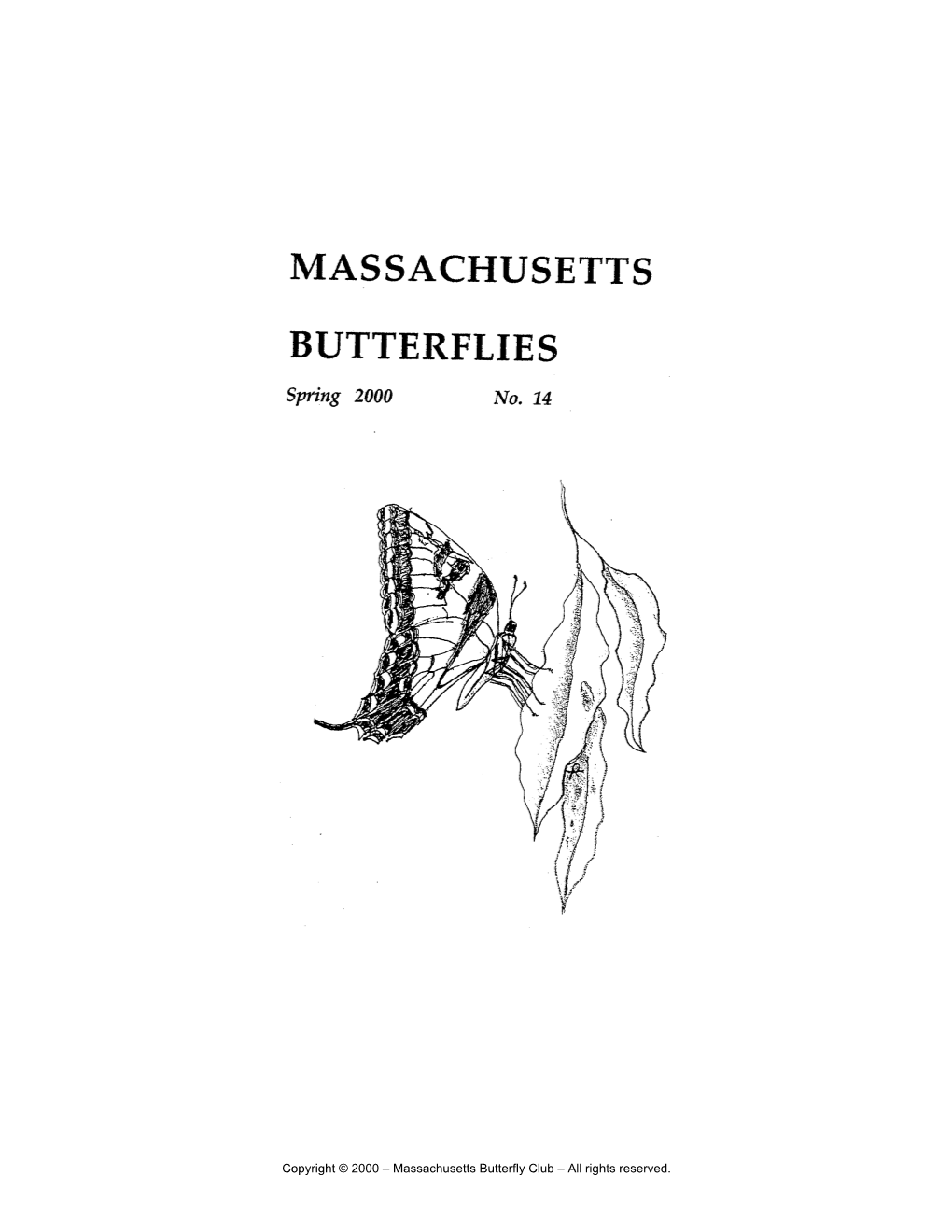 MASSACHUSETTS BUTTERFLIES Spring 2000 No