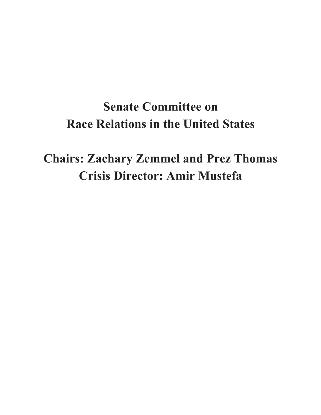 Senate Committee on Race Relations in the United States