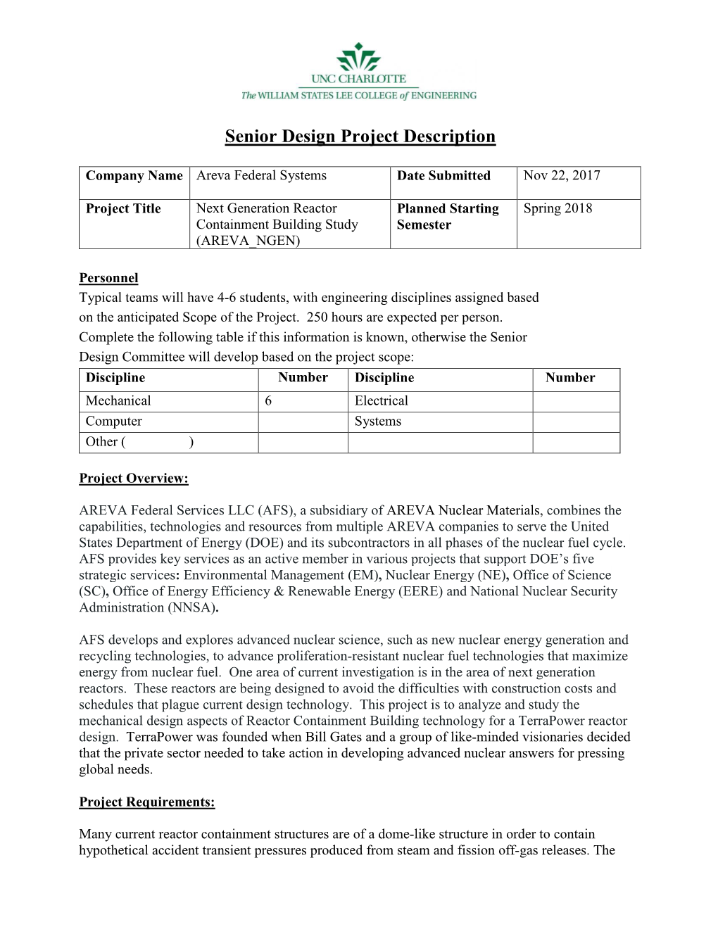 Next Generation Reactor Containment Building Study