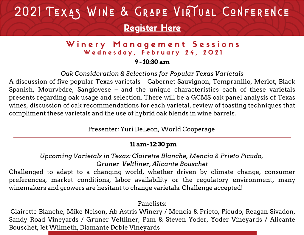 2021 Texas Wine & Grape Virtual Conference