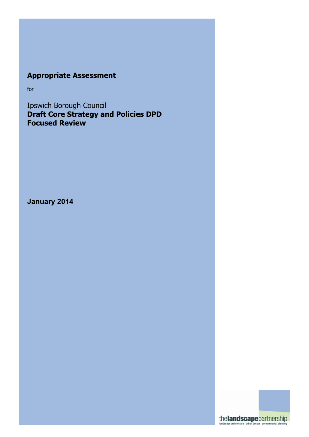 Appropriate Assessment Ipswich Borough Council Draft Core