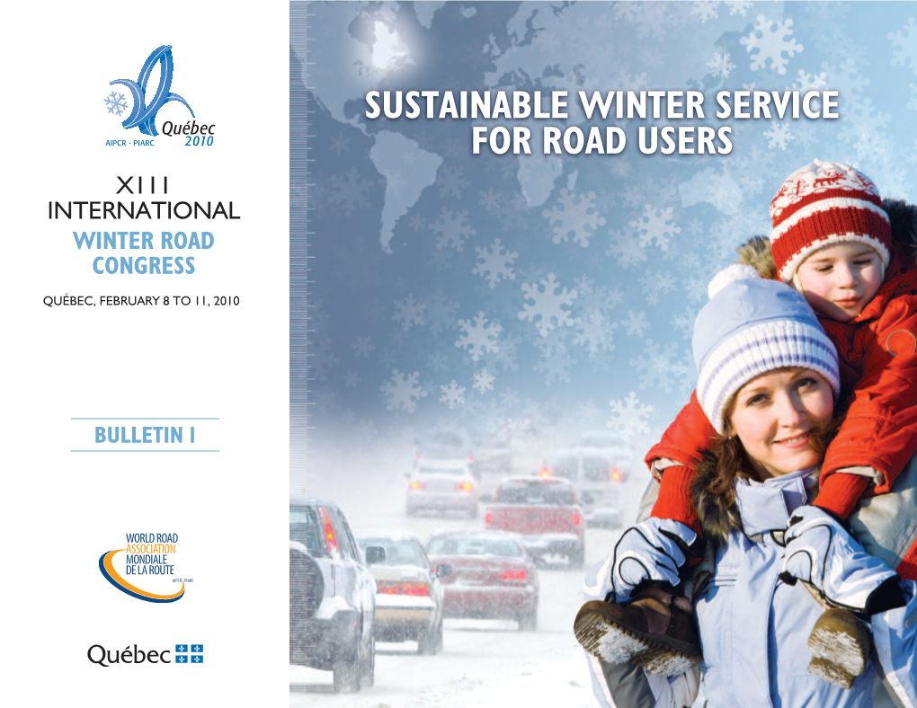 Sustainable Winter Service for Road Users X111 International Winter Road Congress