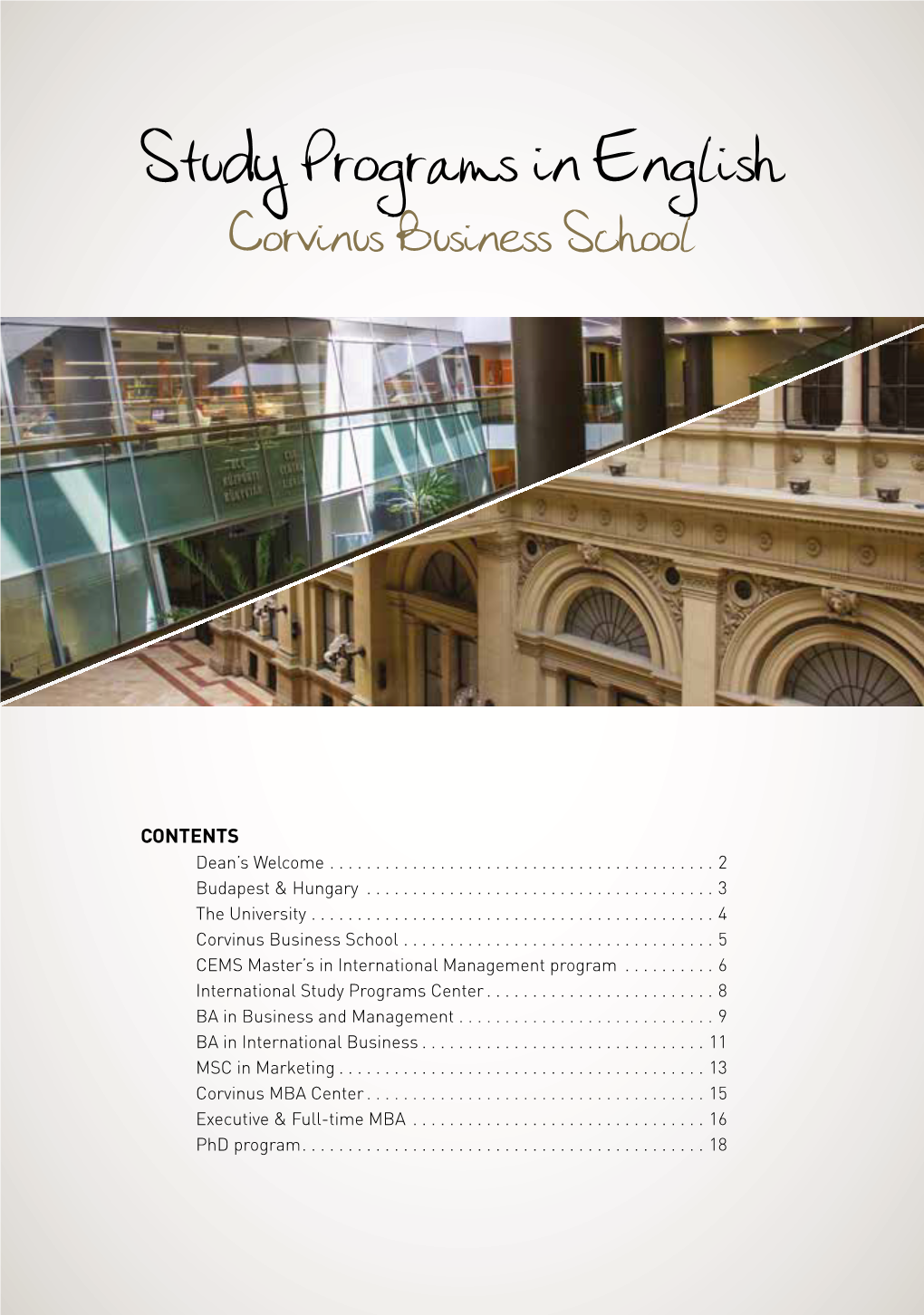 Study Programs in English Corvinus Business School