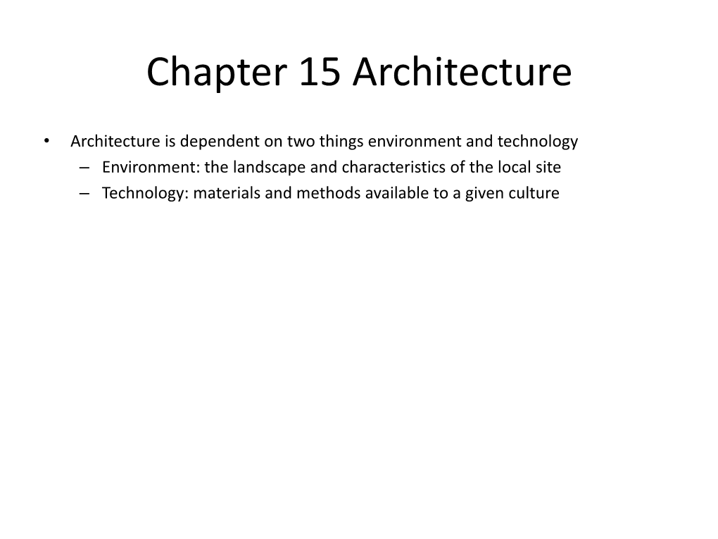 Chapter 15 Architecture