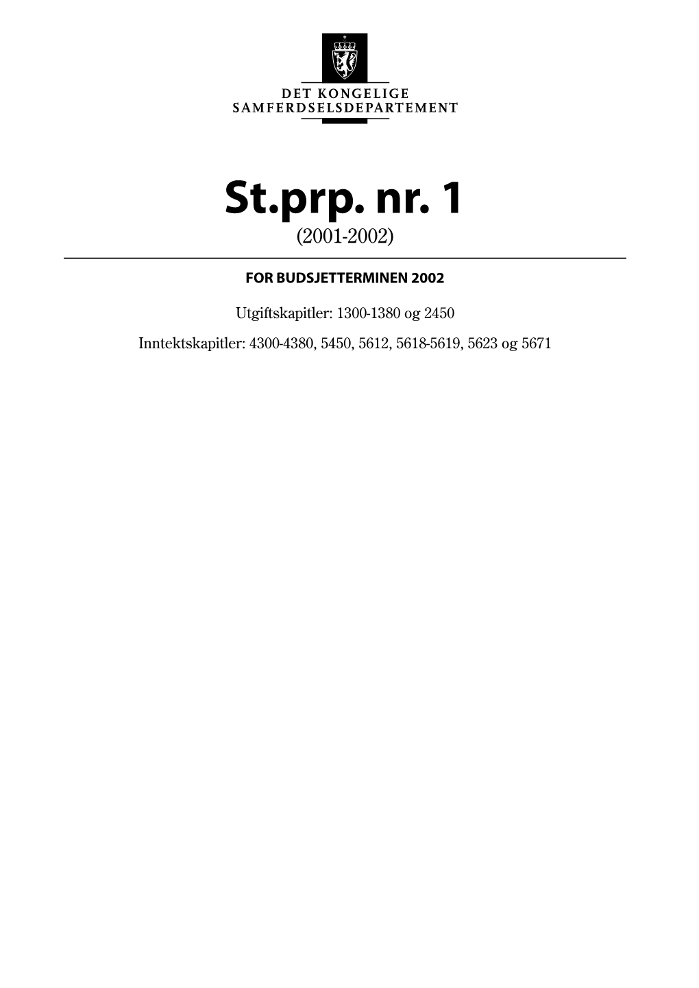 St.Prp. Nr. 1 (2001-2002)