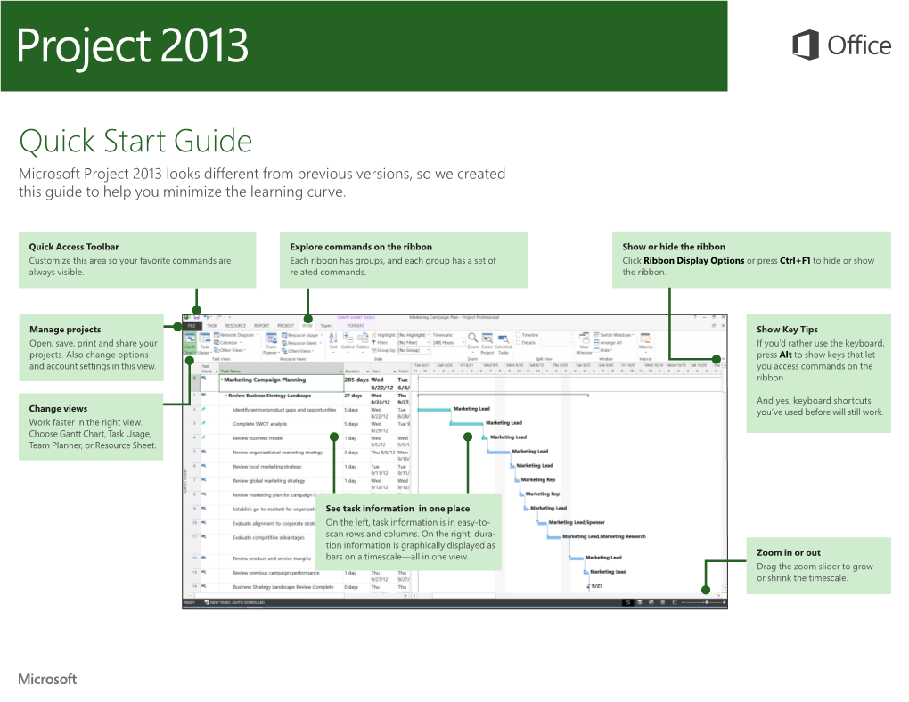 Project 2013 Quick Start Guide