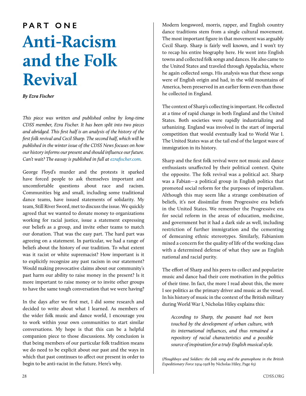 Anti-Racism and the Folk Revival