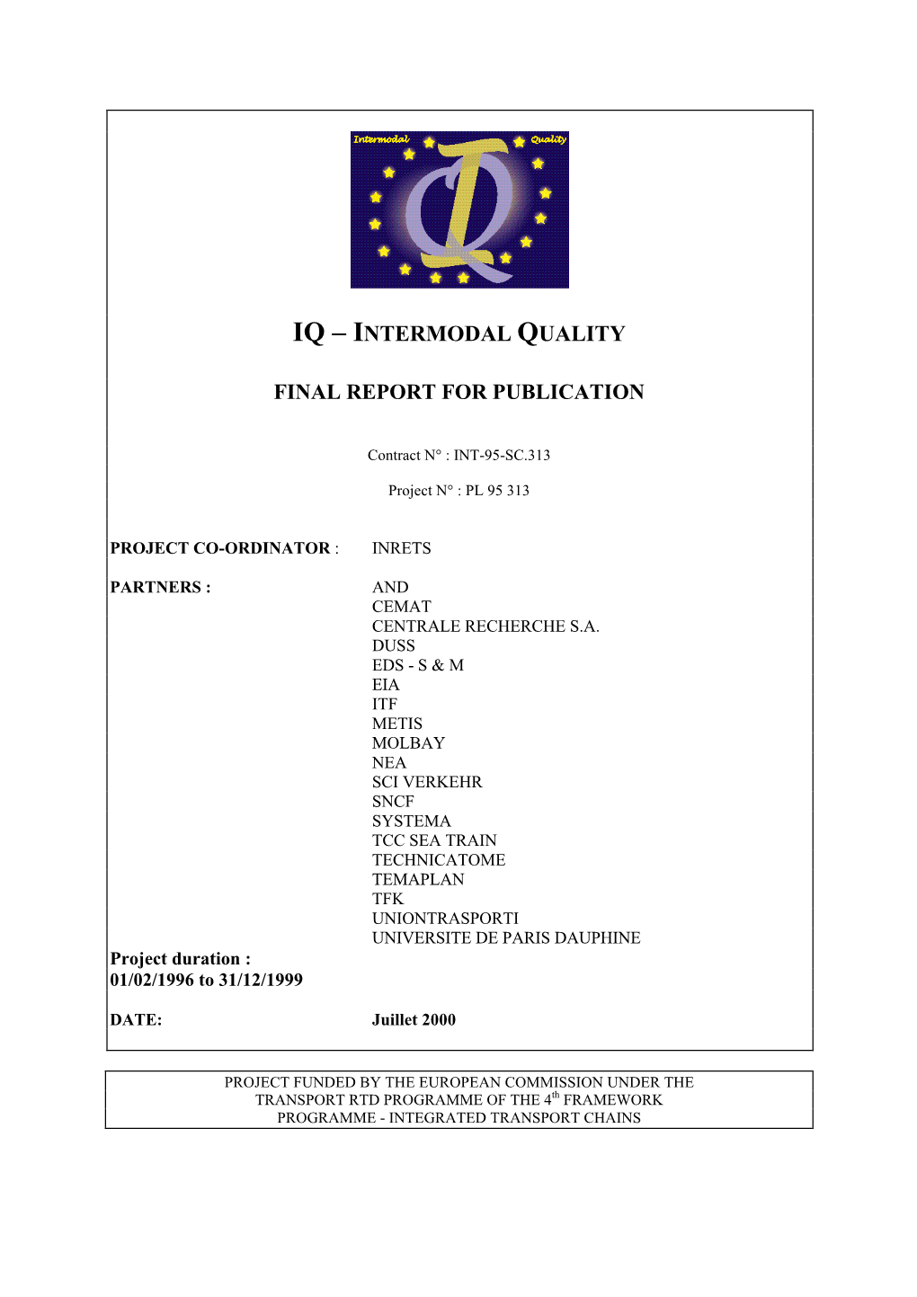 Iq – Intermodal Quality