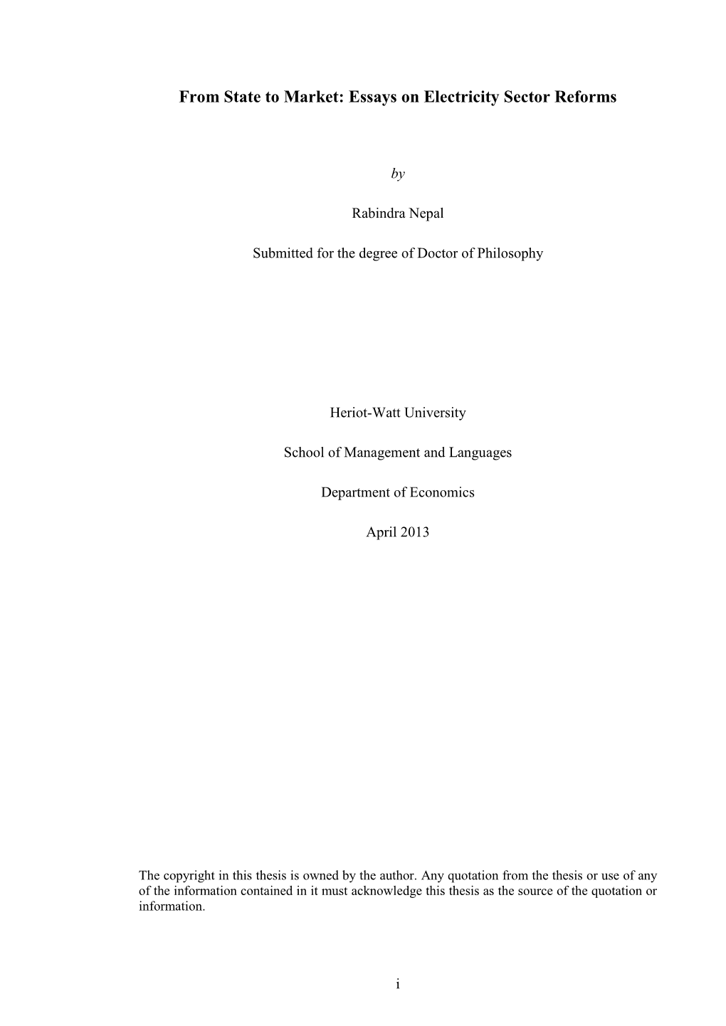 Thesis Style Document