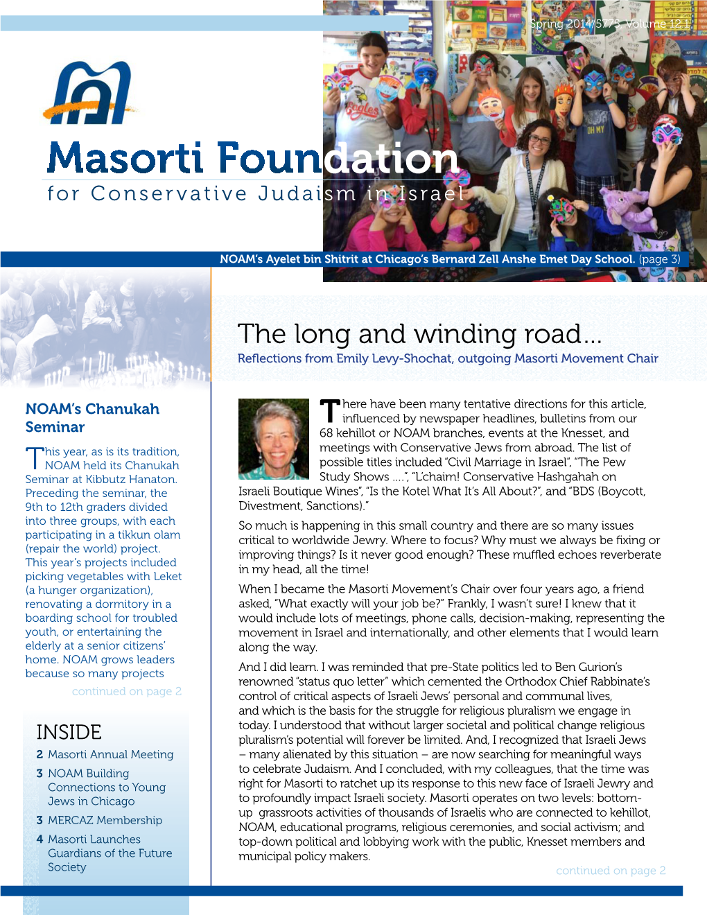 The Long and Winding Road… Reflections from Emily Levy-Shochat, Outgoing Masorti Movement Chair