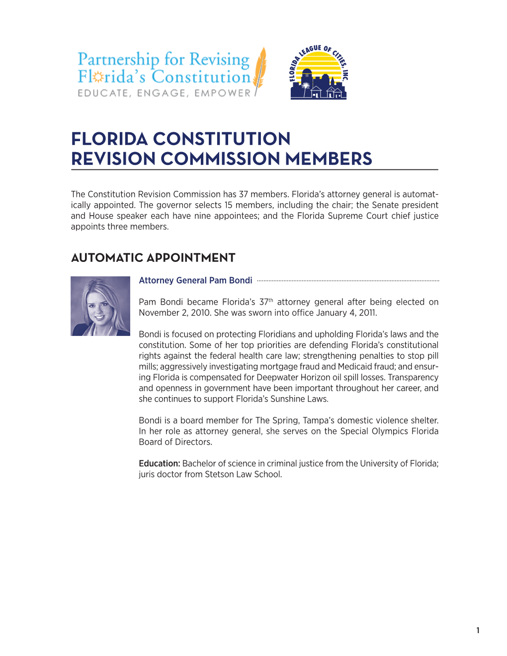 Florida Constitution Revision Commission Members