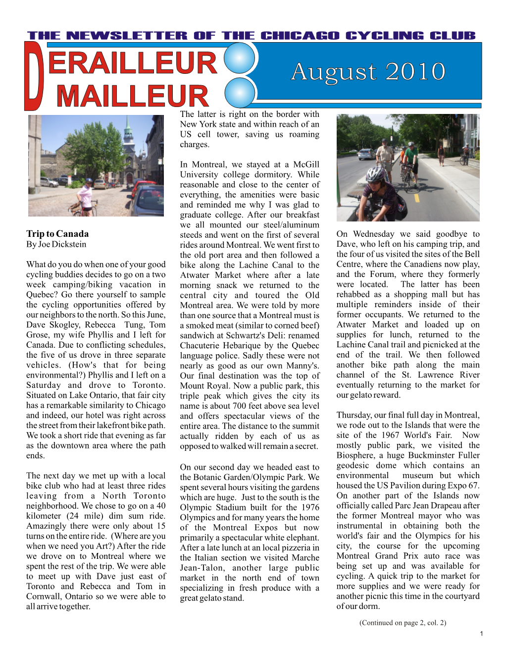 August 2010 Newsletter