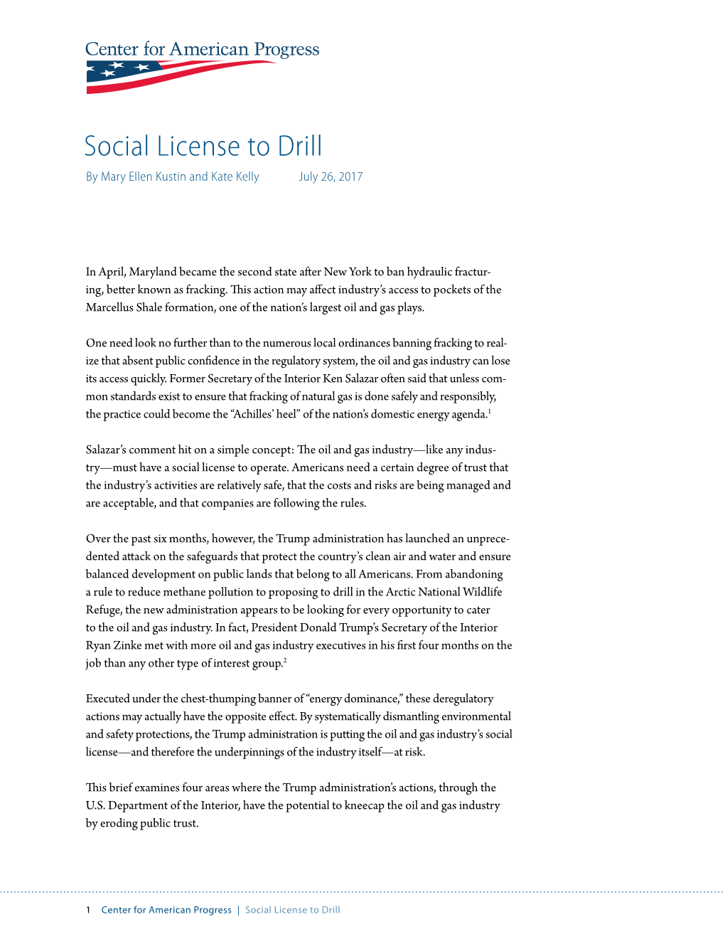 Social License to Drill by Mary Ellen Kustin and Kate Kelly July 26, 2017