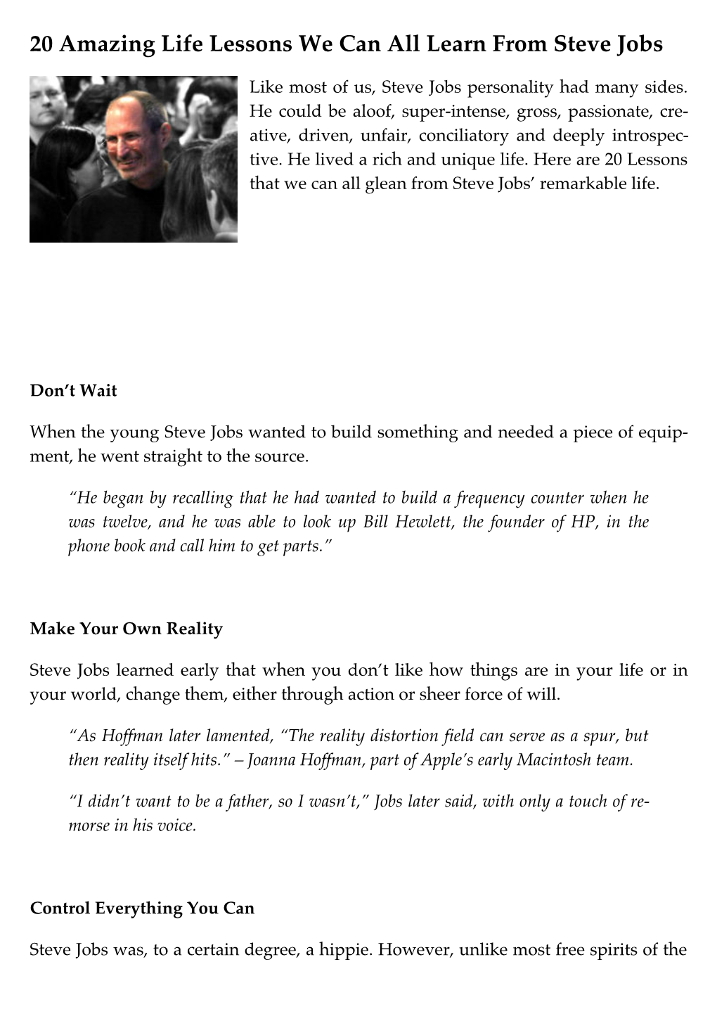 20 Amazing Life Lessons We Can All Learn from Steve Jobs