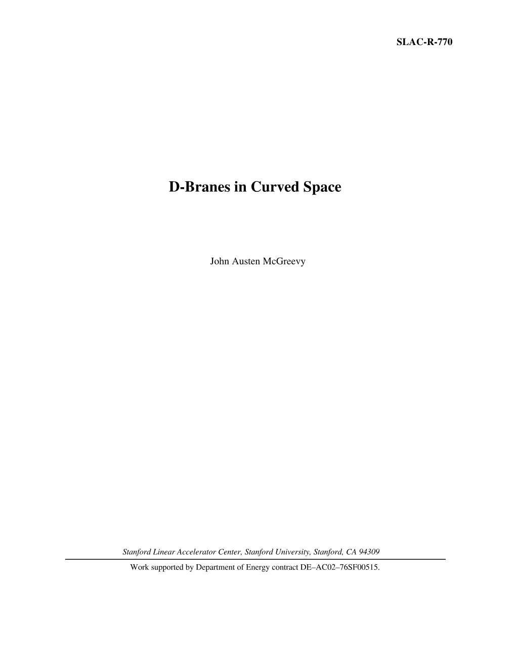 D-Branes in Curved Space