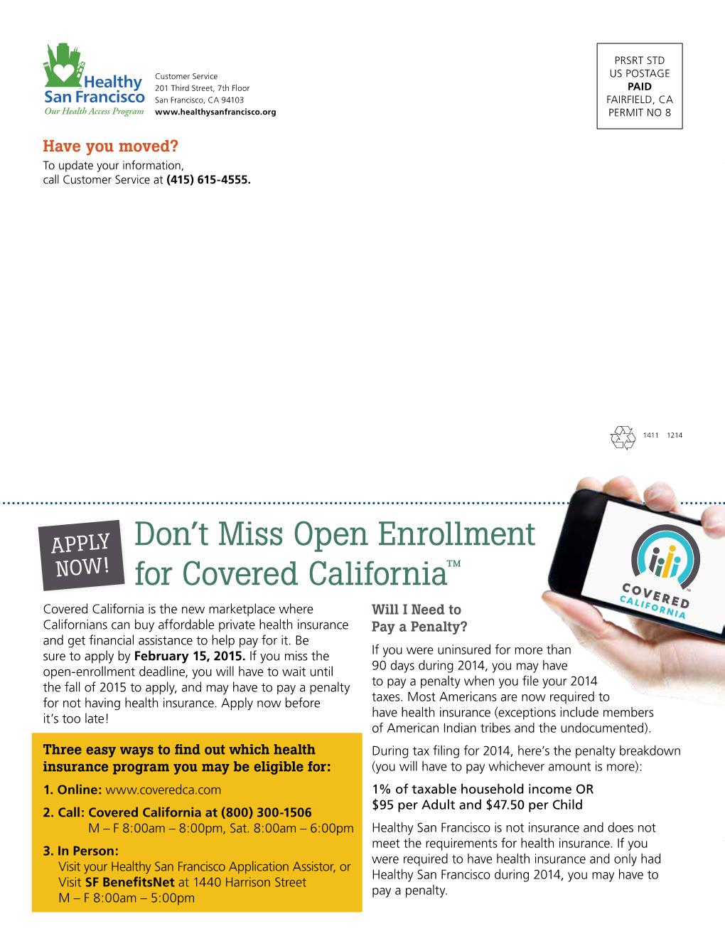 Don't Miss Open Enrollment for Covered California™