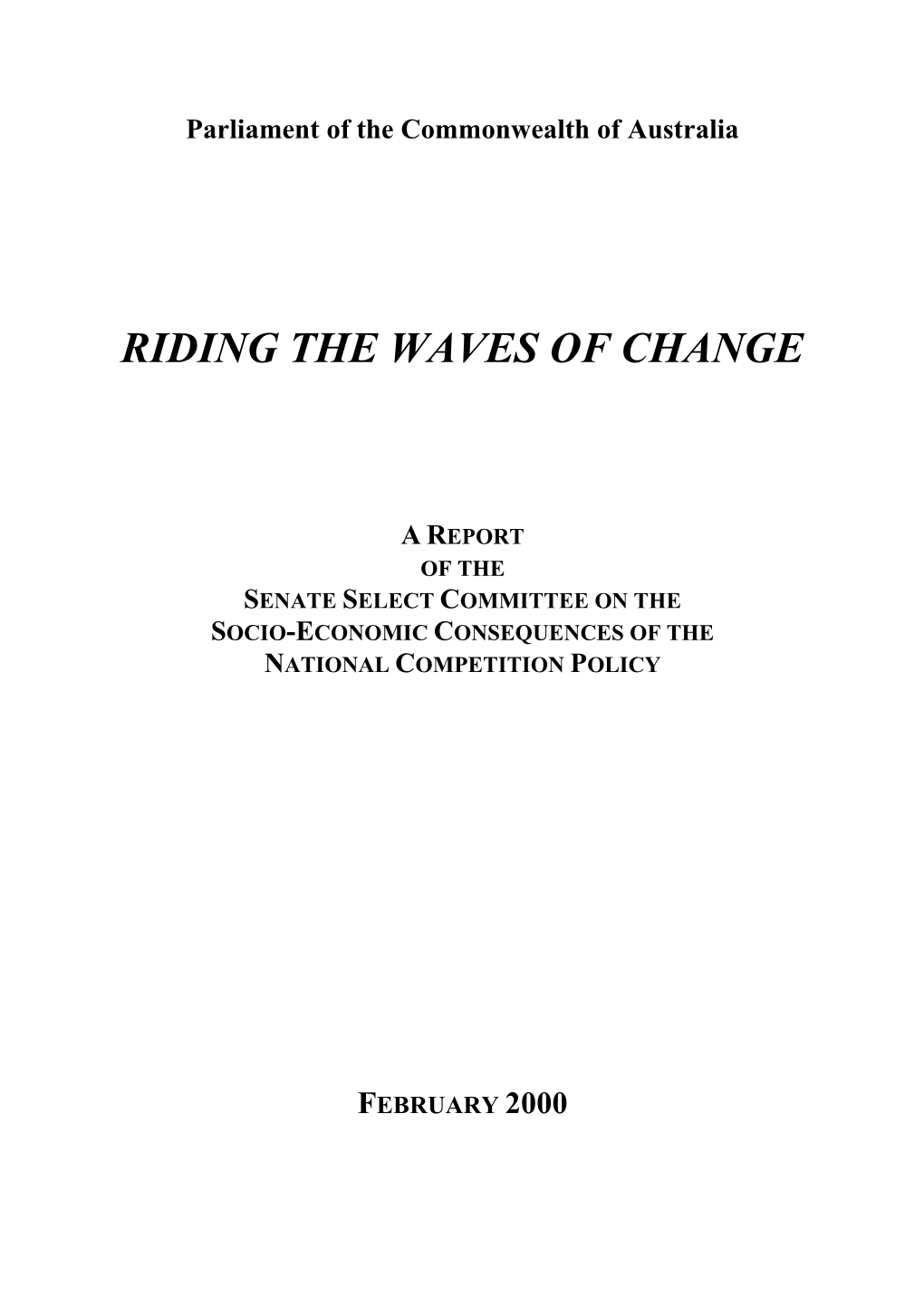 Riding the Waves of Change